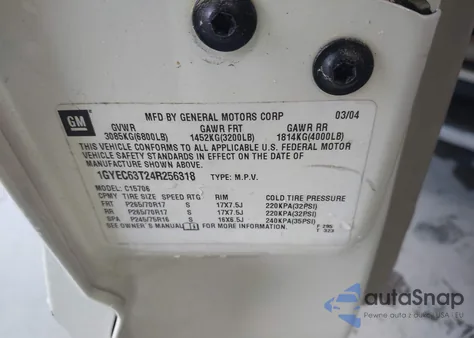 2004 Cadillac Escalade Standard from USA, damaged, VIN 1GYEC63T24R256318